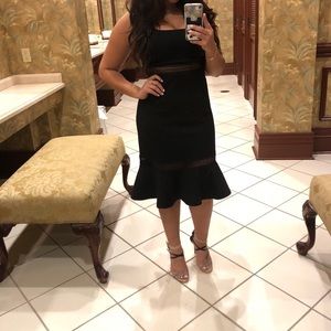 Martini Mama Black Crochet Midi Dress